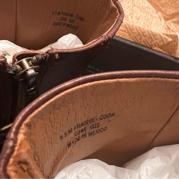 Frye Veronica Cognac Harness Short Boot Bootie 8.5 - Picture 7 of 7